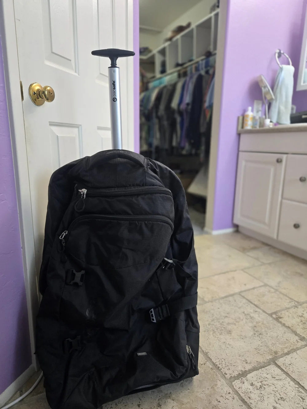 Black Rolling Backpack - Travel Carry-On